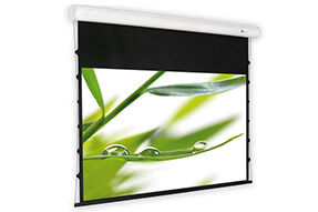 Ecran de projection motorisé DELUXX Cinema Elegance Blanc Mat Varico Flat 244 x 137