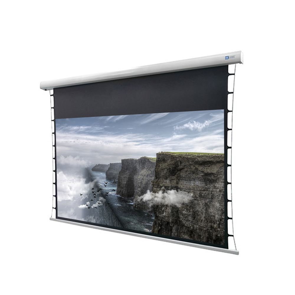 Ecran de projection motorisé DELUXX Cinema Elegance Blanc Mat Varico Flat 244 x 137
