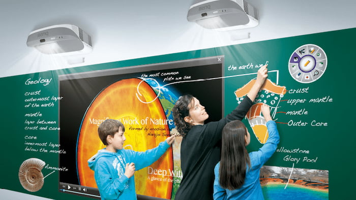 Vidéoprojecteurs BenQ multitouch dans une école