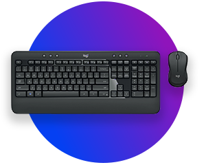 Clavier et souris, noir