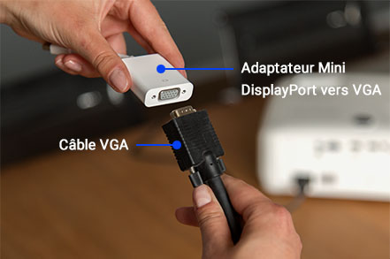 Adaptateur Mini DisplayPort vers VGA Adaptateur Mini DisplayPort vers VGA